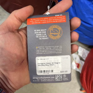 Peregrine Saker 20 degree sleeping bag, orange, short