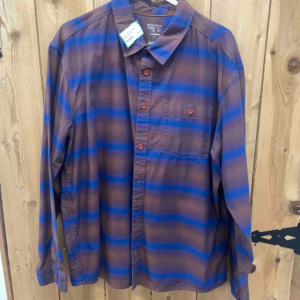 Mountain Hardwear Orange/Blue Button Down, Men's Large