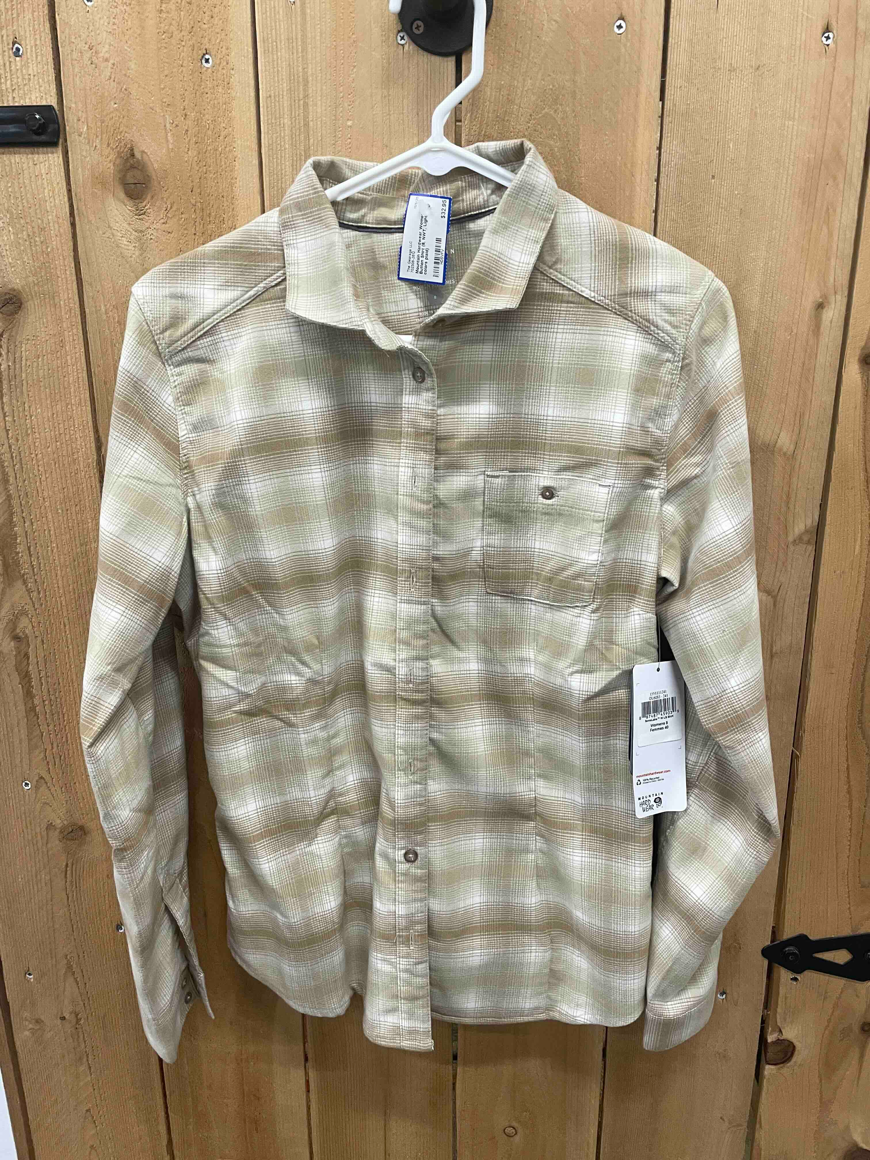 Mountain Hardwear Women's Button Down, 8, Light Plaid